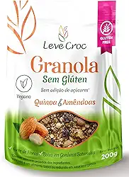 Granola sem glúten e sem adição de açúcar Quinoa e Amêndoas Leve Croc200g