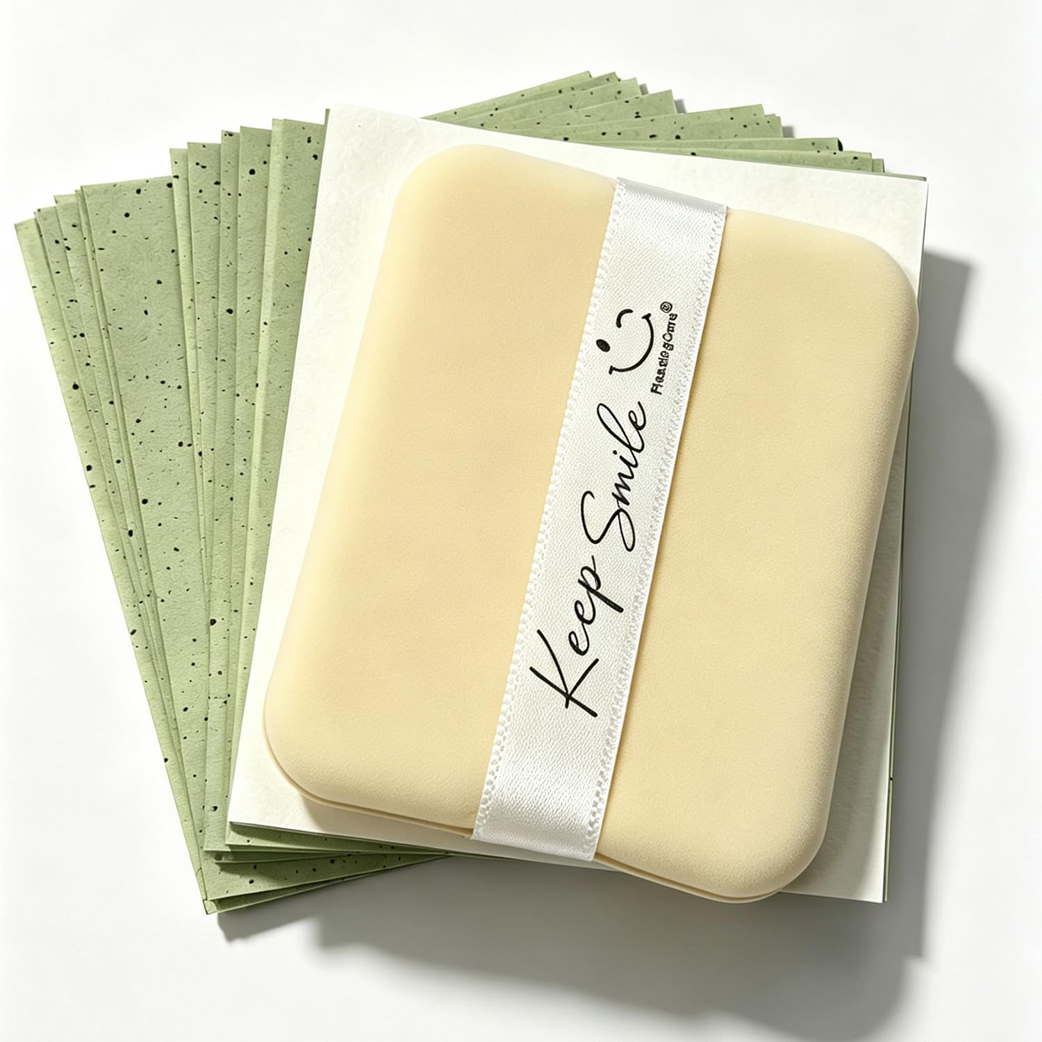 Face Oil Blotting Sheets &amp; Soft Puff, Refill Pack (Green-Tea)