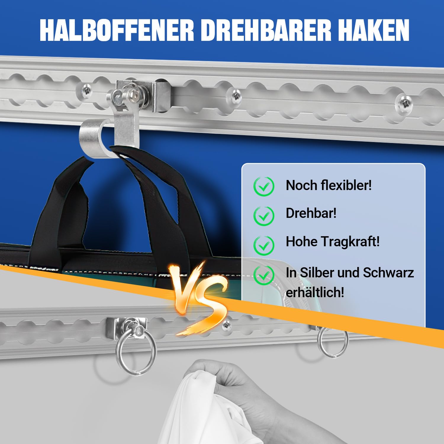 Airlineschiene Fitting，Aluminium airlineschienen zubehör，Wohnmobil Anhänger Transport，45 kg Tragkraft, 360° drehbar, Einfachendbeschlag für Zurrschienen，10 Stück，Silber