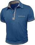 Rela Bota Polo Chemises pour hommes manches courtes Golf Chemise classique avec Polos de poche Plaid Collar Homme T-shirt