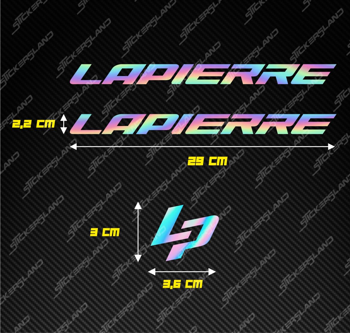 Autocollants Décalcomanies Pour Cadre Lapierre VTT & Casque – Stickers Personnalisables – Argent Brillant Métallisé – Stickersland®