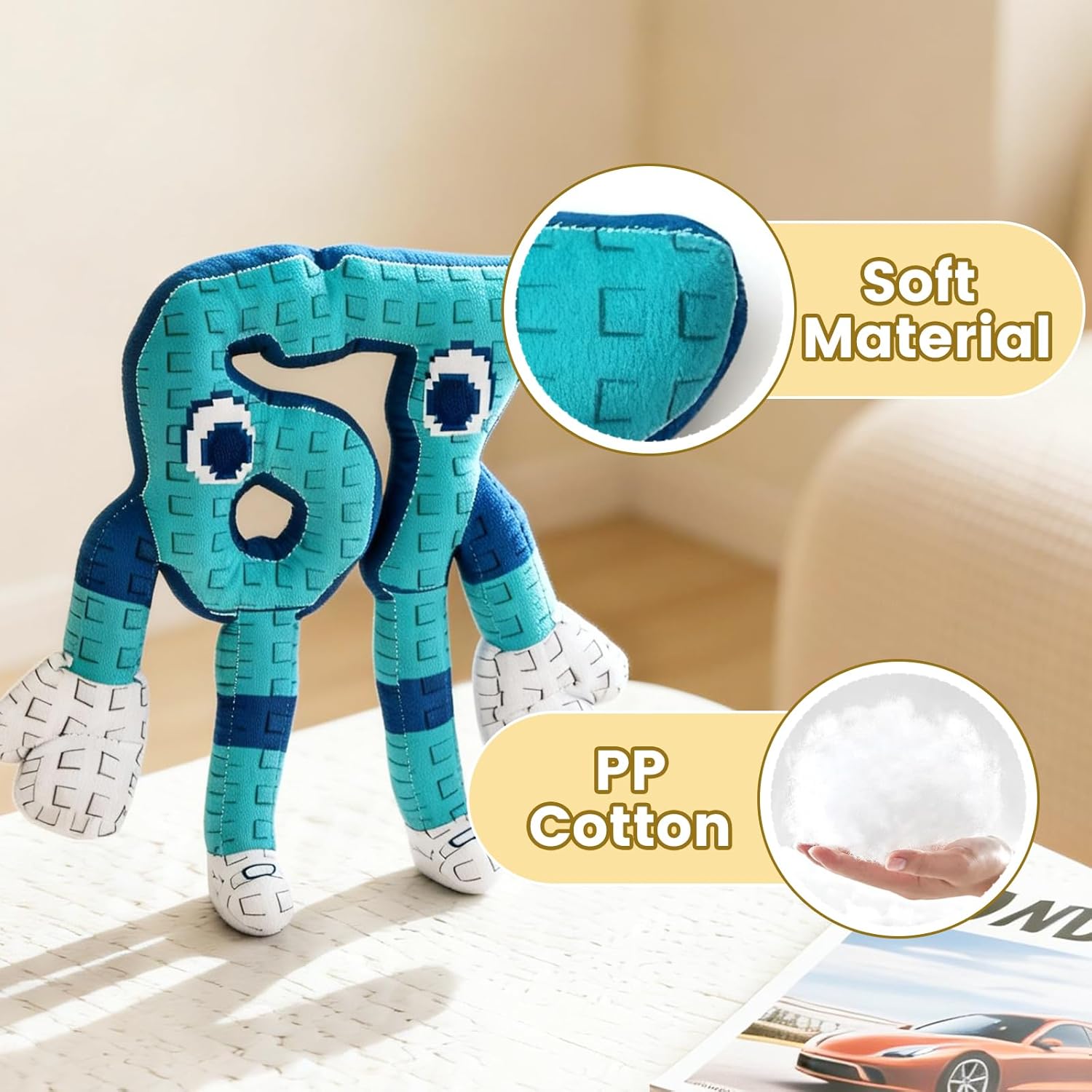 Brainrot Six Seven Plush Brainrot 6 7 Plush Blue Style 10 inch (67 Blue) - Image 5