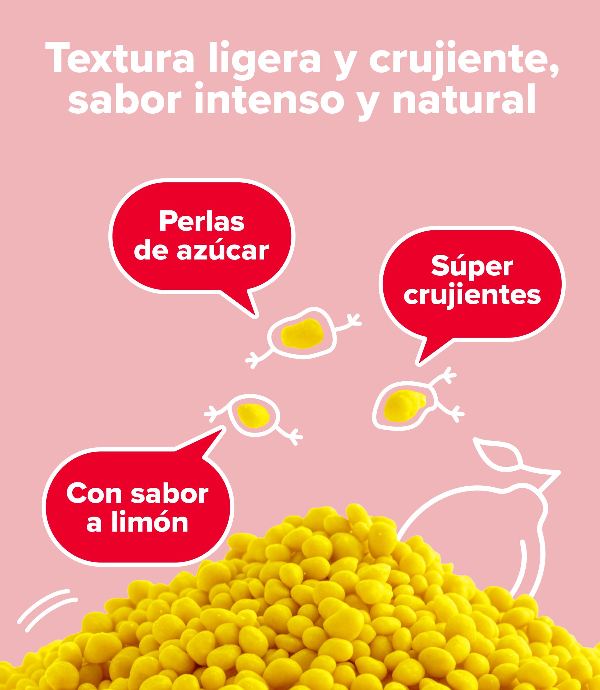 Dekocrunchies Limón 100g Sprinkles de azúcar crujientes Topping repostería perlas comestibles para decoración de tartas