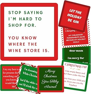 Christmas Coasters | Funny Cork Coasters | 8 in Gift Box | Hostess Gifts (Holiday)