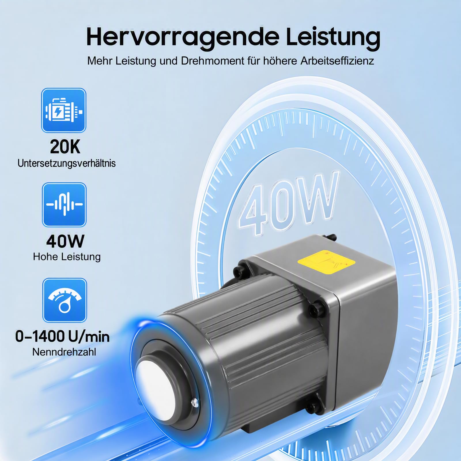Getriebemotoren 220V 40W Getriebemotoren Kit mit Drehzahlregler 0-68 rpm Hohe Drehmomente Einstellbarer Getriebemotor Umkehrbare Einphasig Asynchron Getriebe Elektromotor