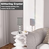 Vista 2 de Lámparas de Mesita de Noche Táctiles Grises para Dormitorios - Lámpara de Mesa de Cristal con Puerto de Carga USB C+A y Toma de Corriente, Lámpara