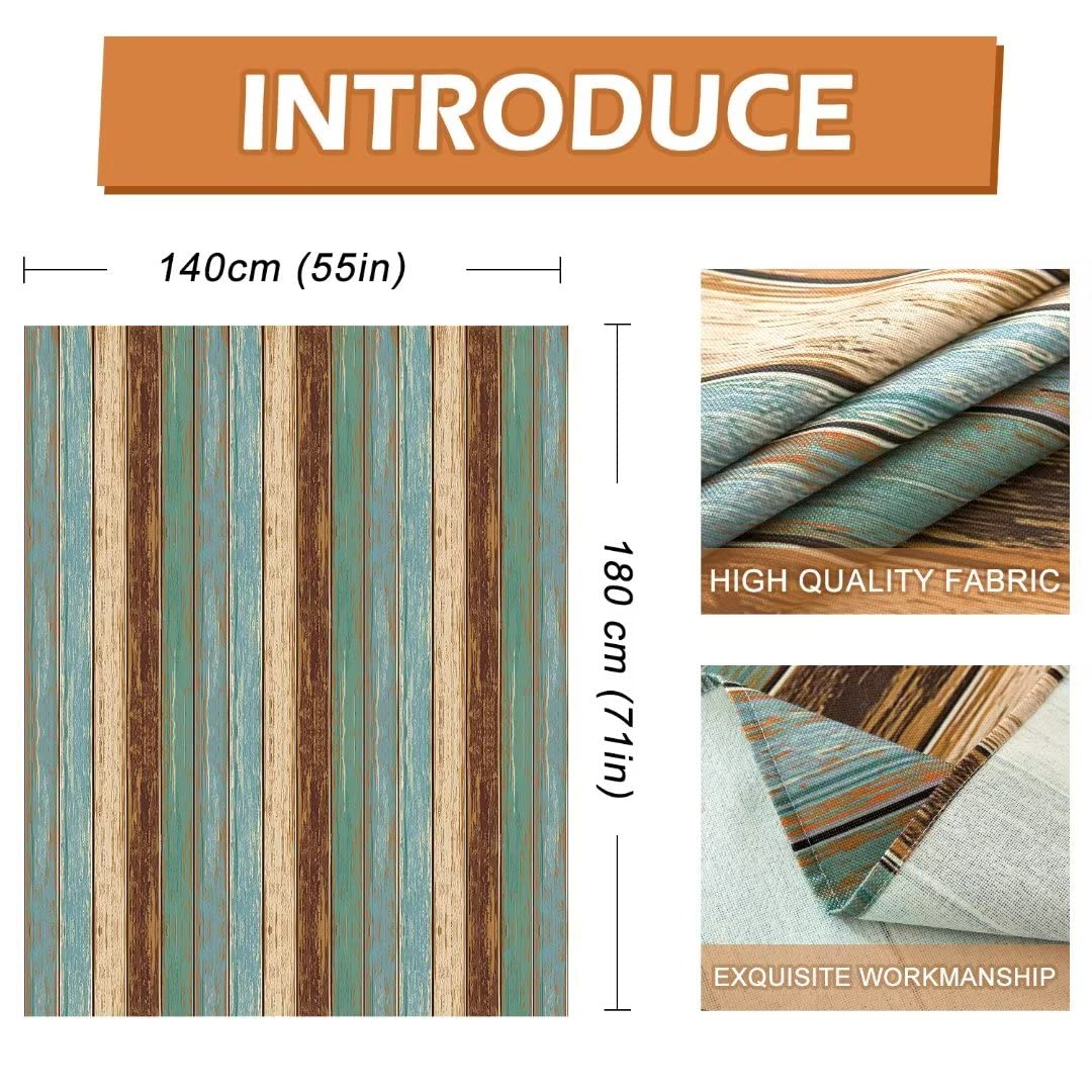 Tovaglia Antimacchia Effetto Lino Copri Tavolo Esterno Giardino Impermeabile Verde 140x180 cm