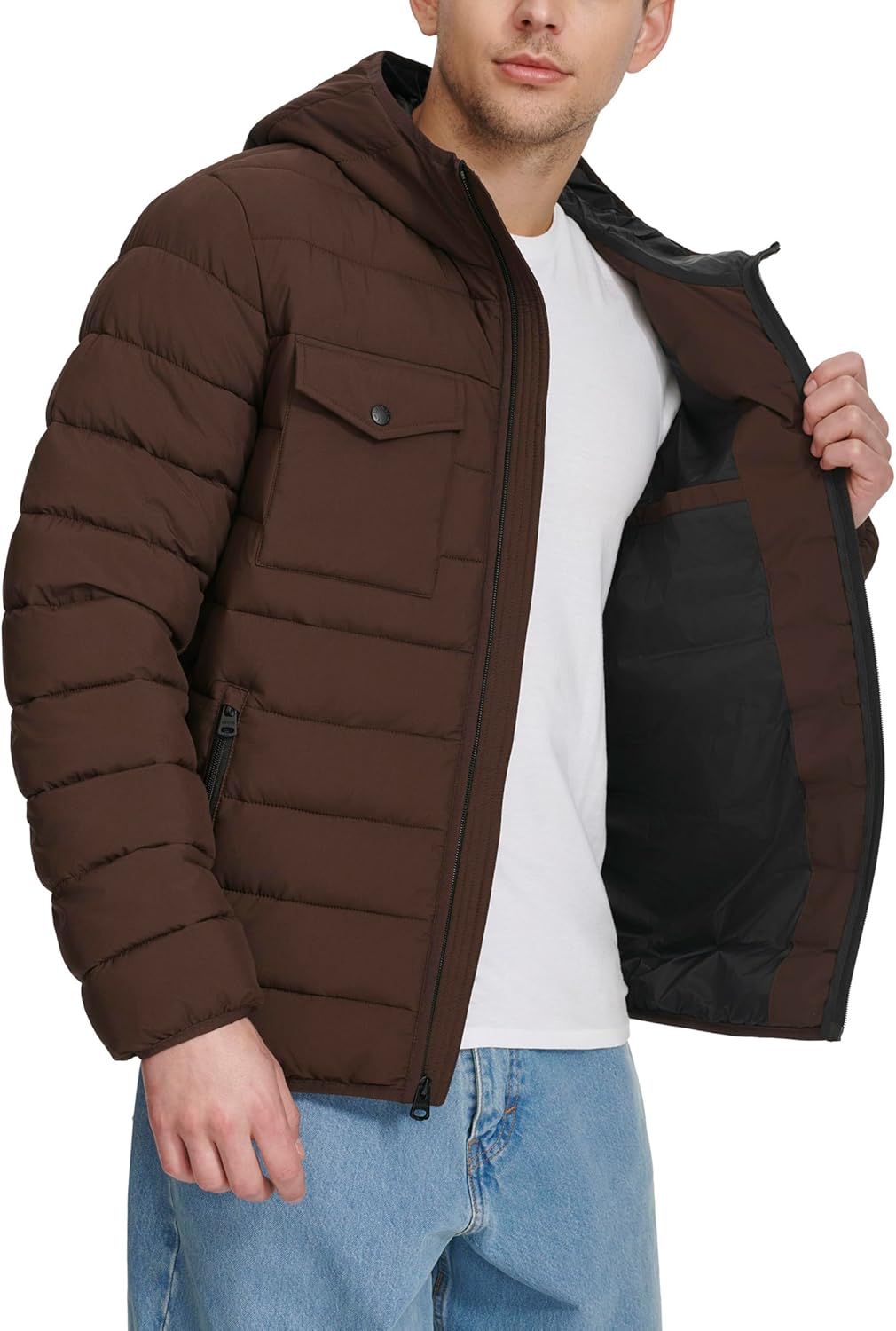 Water Resistant Performance Stretch Hooded Puffer Jacket - Image 6