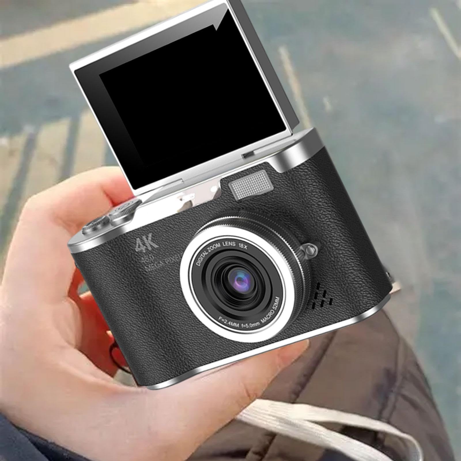 Ronyme Appareil Photo Numérique 48 MP avec Numérique 8X pour étudiant Débutant, Noir, Idéal pour Thanksgiving