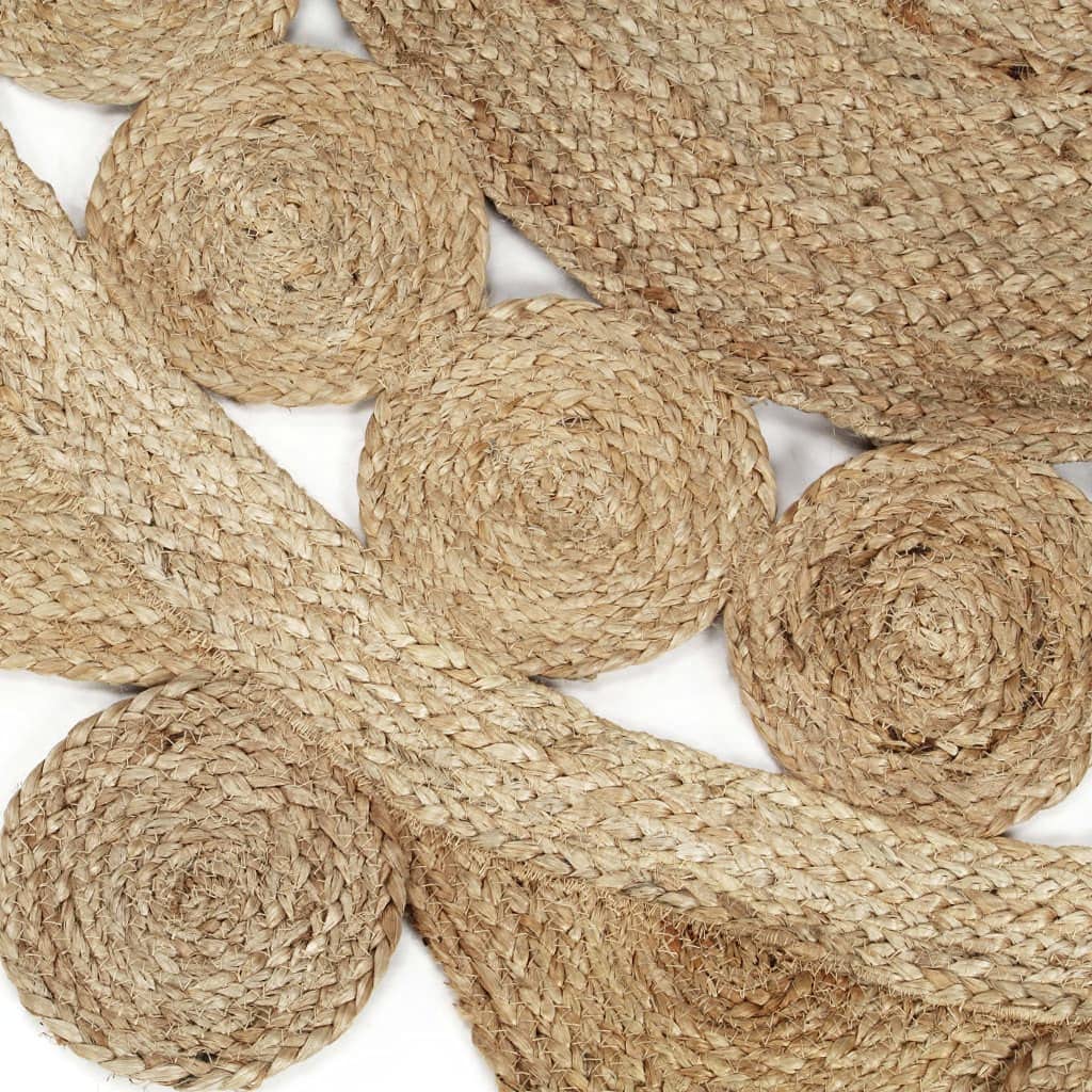 Tapis de jute tressé à la main - 150 cm - Revêtement de sol en fibre naturelle avec motif traditionnel pour intérieur élégant - Durable et facile d'entretien