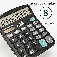 Vista 8 de M&G Calculadora de escritorio Calculadora de oficina de 12 dígitos con pantalla LCD grande, energía solar dual y batería, calculadora de botón