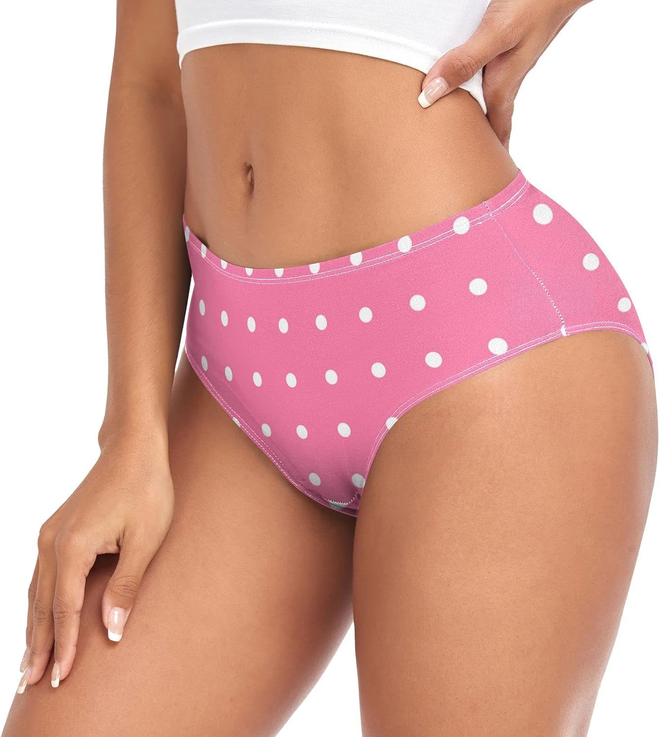 DOMIKING Rainbow Polka Dots Womens Underwear Stretch Bikini Panties Soft Briefs for Girls Women Teen - Image 4