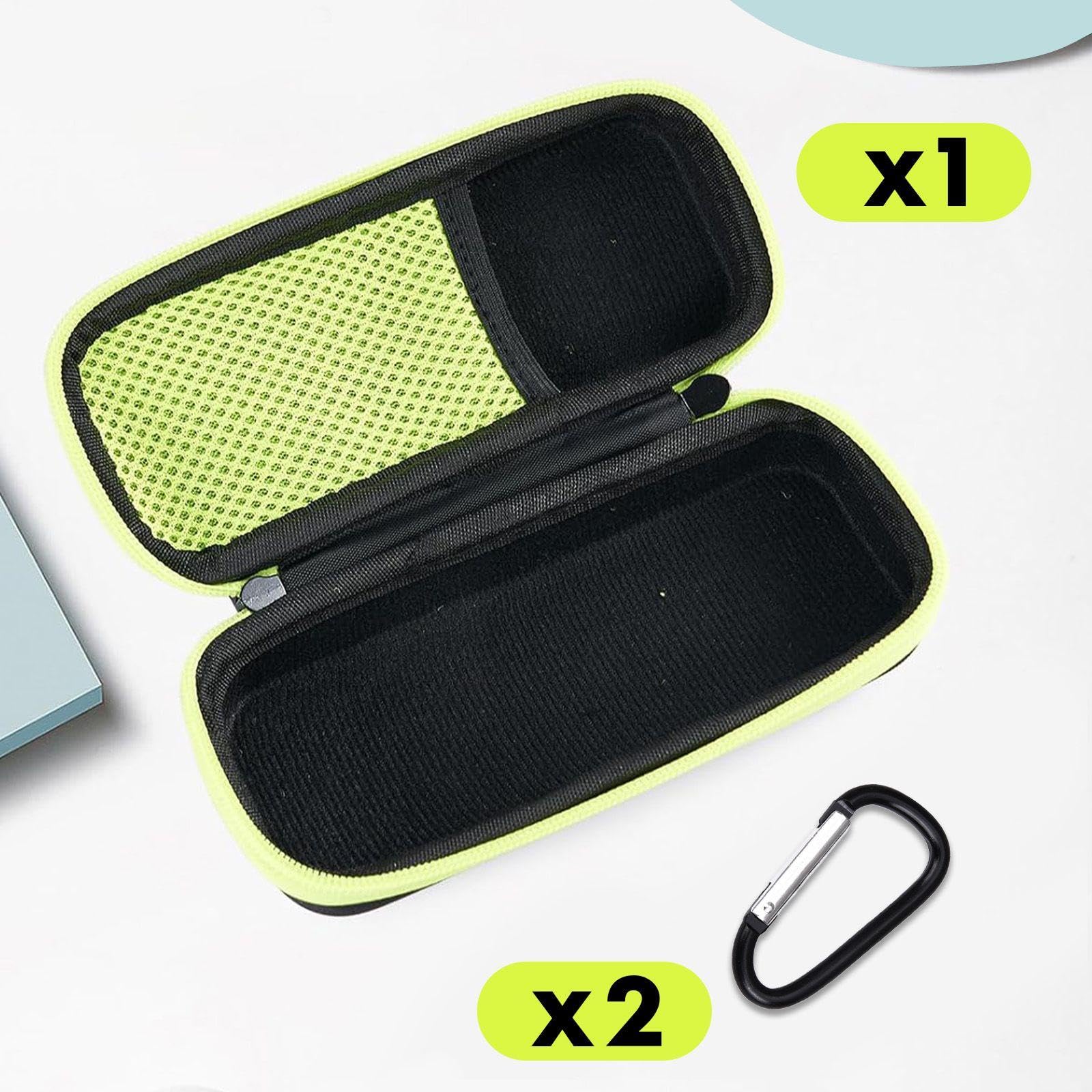 Bolsa De Almacenamiento Para Maquinilla De Afeitar De 1 Pieza Y 2 Ganchos De Mosquetón, Accesorios De Viaje, Bolsa De Almacenamiento Portátil, Accesorios Para Maquinilla De Afeitar