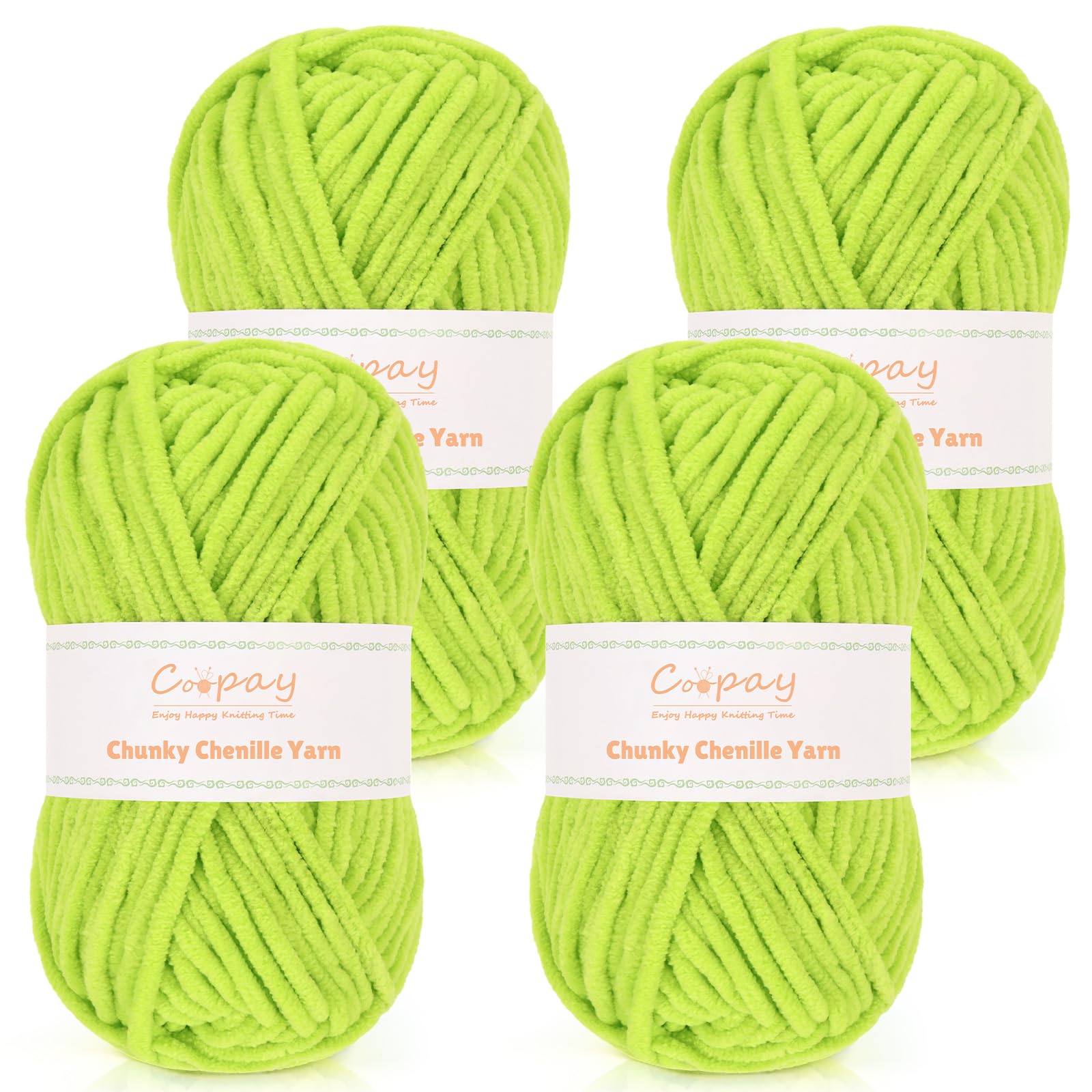 Hilo de felpilla Coopay 4x50g suave para tejer mantas y crochet