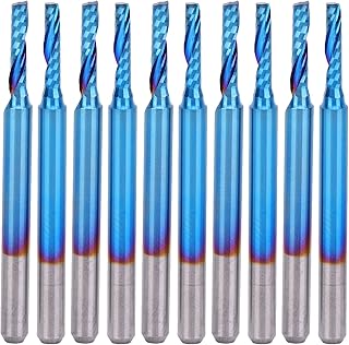 Single Blade Milling Cutter, CNC Milling Cutter High Wear Resistance Spiral Milling Cutter Cutting Edge 10Pcs for Engraving Drilling Milling