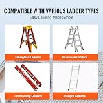 VEVOR Ladder Levler, 380lbs Load PP Ladder Leveling Tool, Pitch Hopper, Stair Ladder Stabilizer with Storage, Easy to Use Stable Platform for All Surfaces,Extension Ladder Accessory for Uneven Ground
