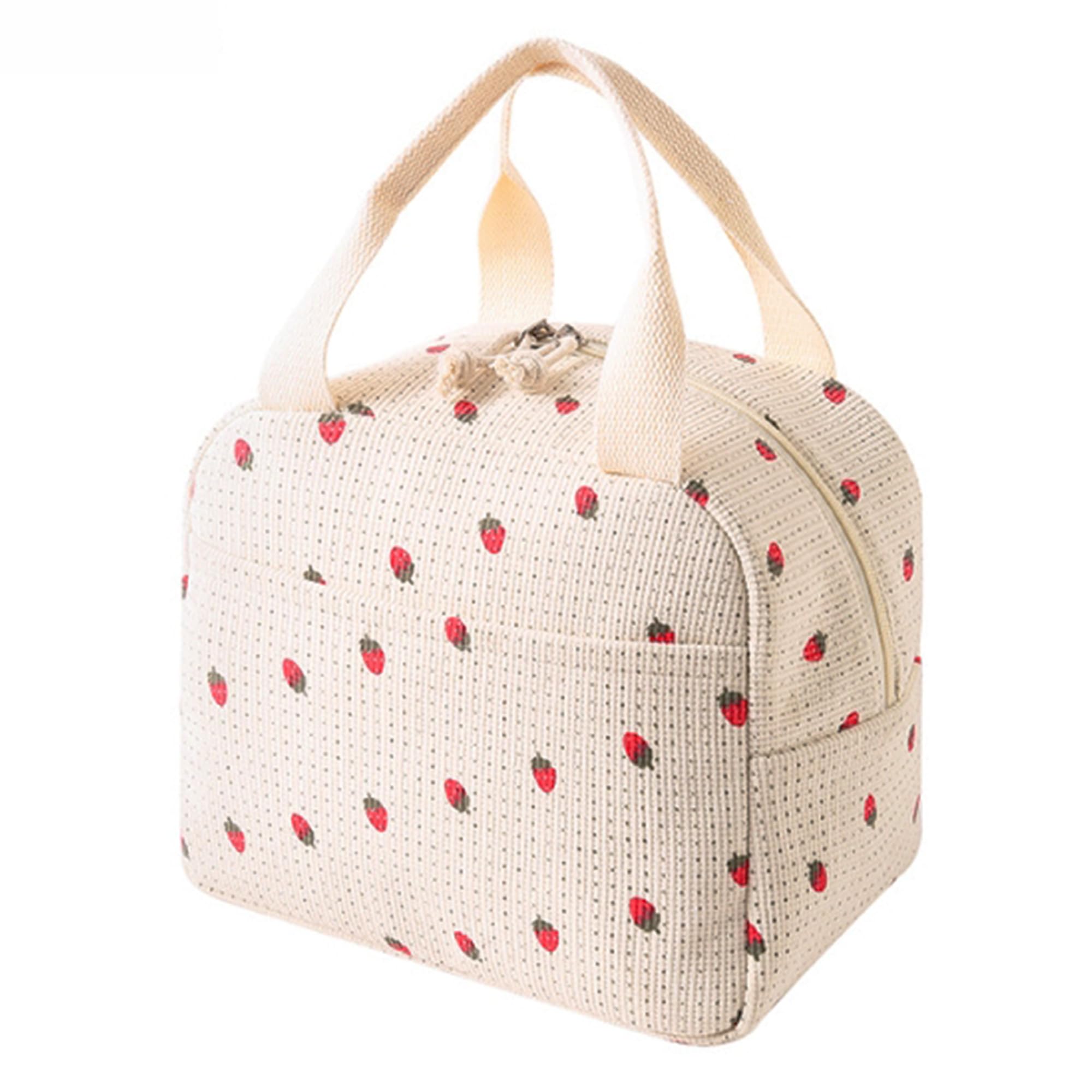 1 Pièce Sac à Déjeuner Isotherme En Velours Côtelé, Unisexe