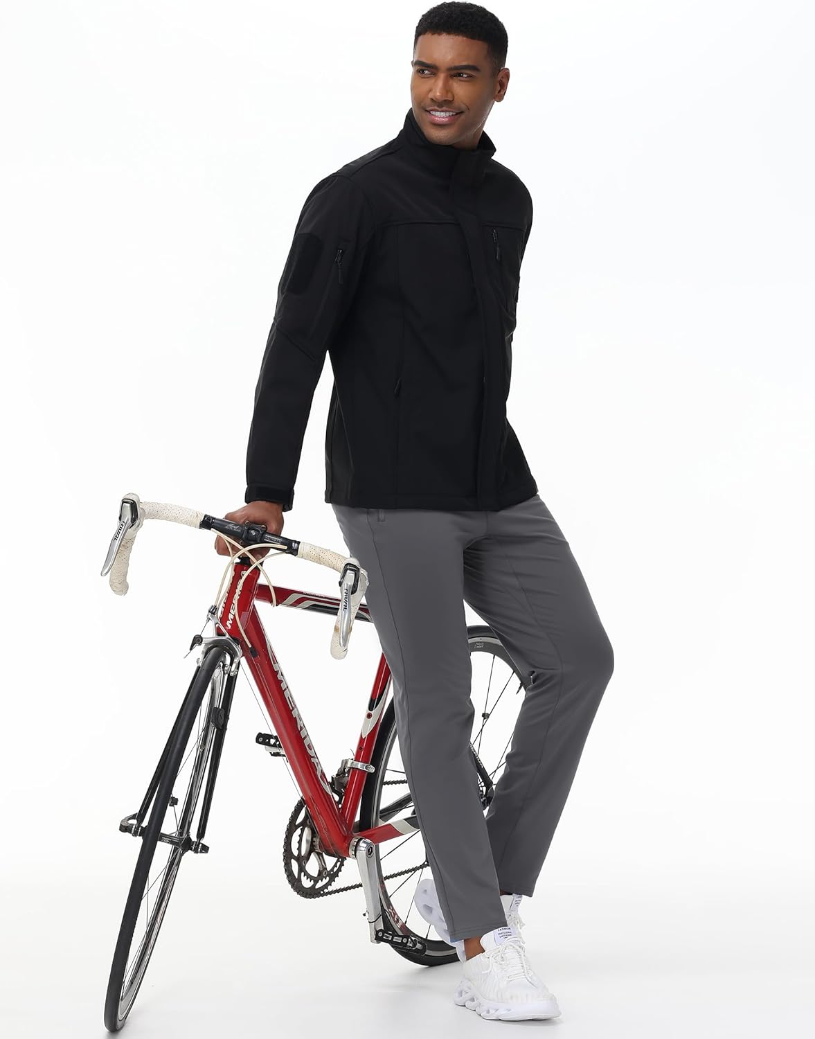 TACVASEN Men's Warm Sweatpants Winter Fleece Lined Water Resistant Pants Straight Leg with Zipper Pockets for Running - Image 6