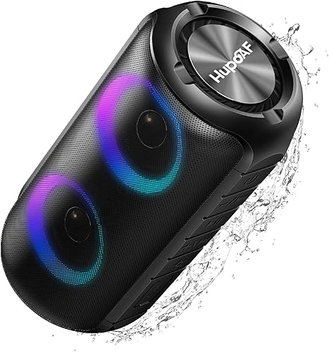 Altavoz Bluetooth con sonido fuerte 6D, nuevo altavoz inalámbrico portátil 2025, IPX7 impermeable, luces RGB, BT5.3, tiempo de reproducción de 12