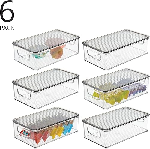 Miniatura 2 de mDesign Plastic Pantry Storage Box Container with Lid and Built-In Handles - Organization for Flour, Cereal, Pasta, Rice, or Food in Kitchen