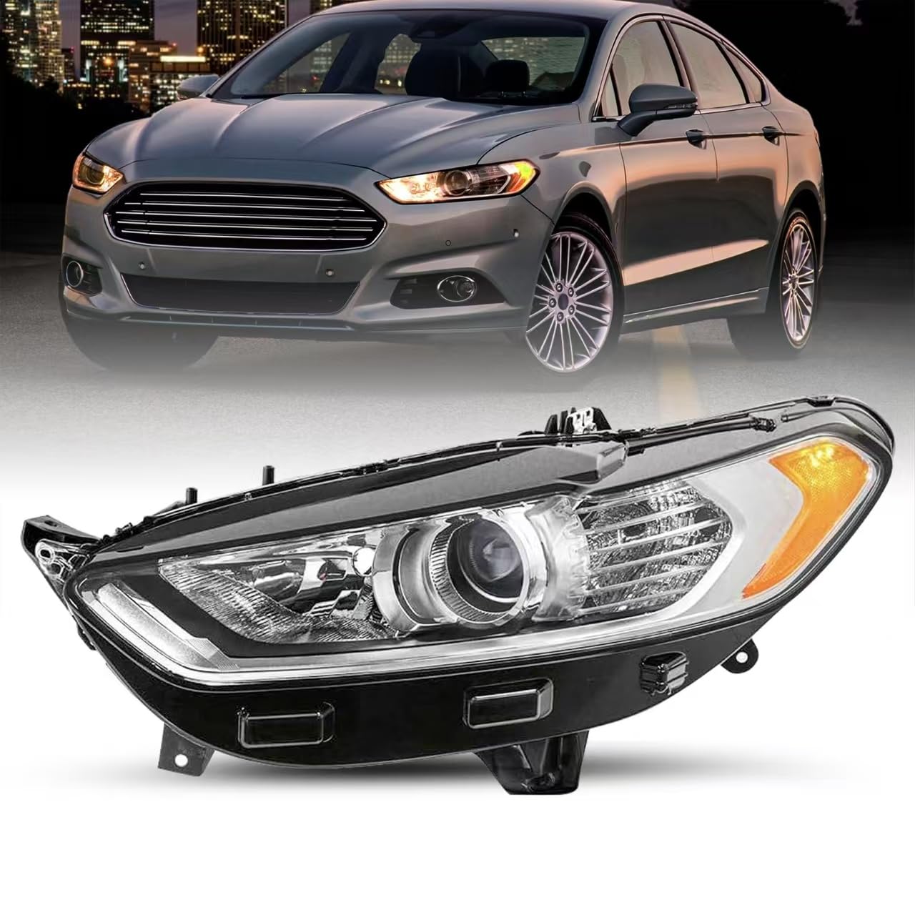 JSBOYAT Chrome Ford Fusion Headlight