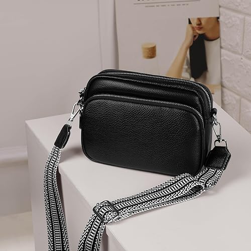 Miniatura 7 de Aucuu Bolso cruzado, bolsos de hombro de cuero genuino para mujer, bolso de hombro para teléfono celular, bolsas cruzadas para mujer de regalo