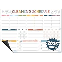Magnetic Cleaning Schedule Dry Erase Board, Weekly Monthly Chart