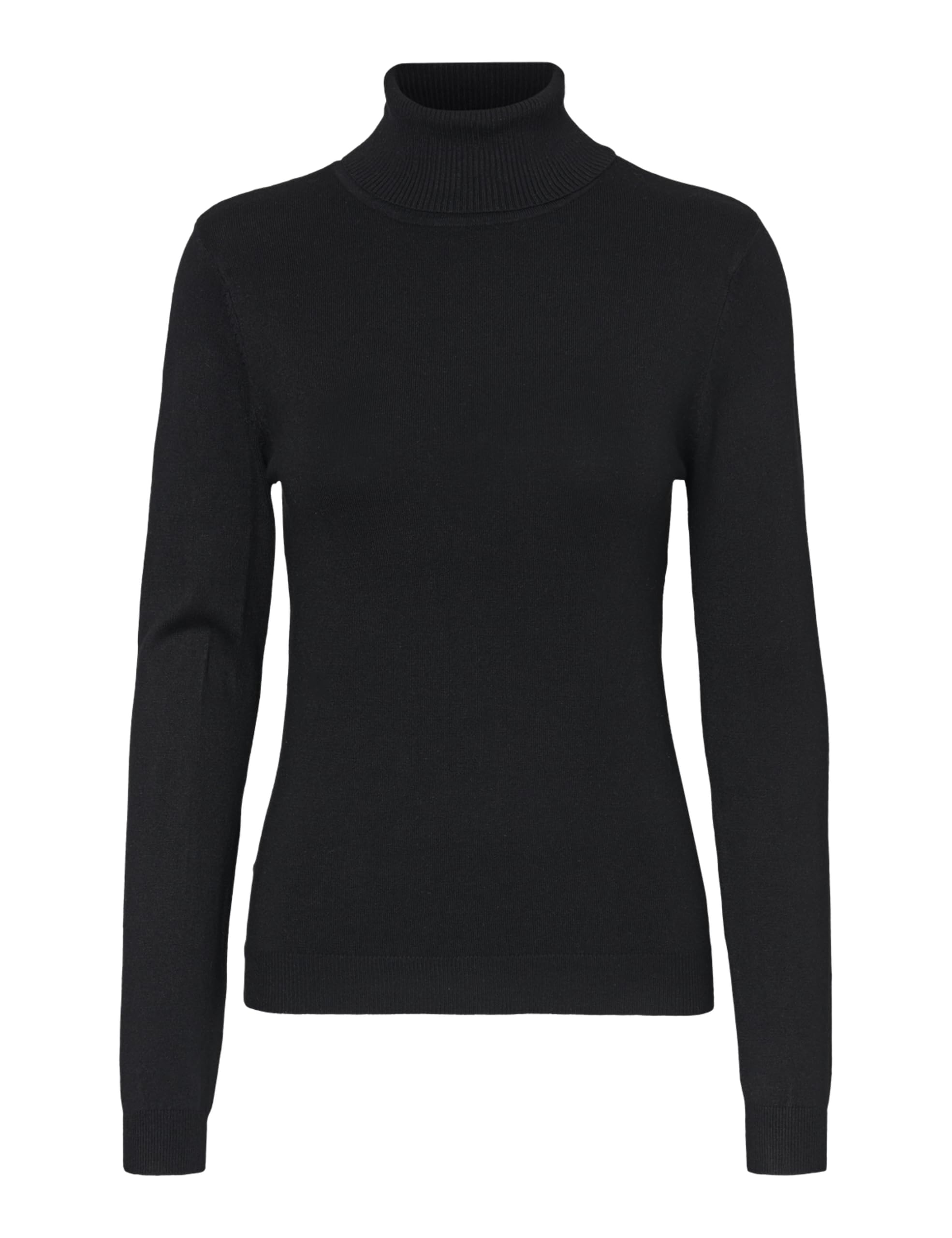 VERO MODA Women's Vmglory LS Rollneck Blouse Ga Noos Ptt Knitted Jumper, Black, M Petite