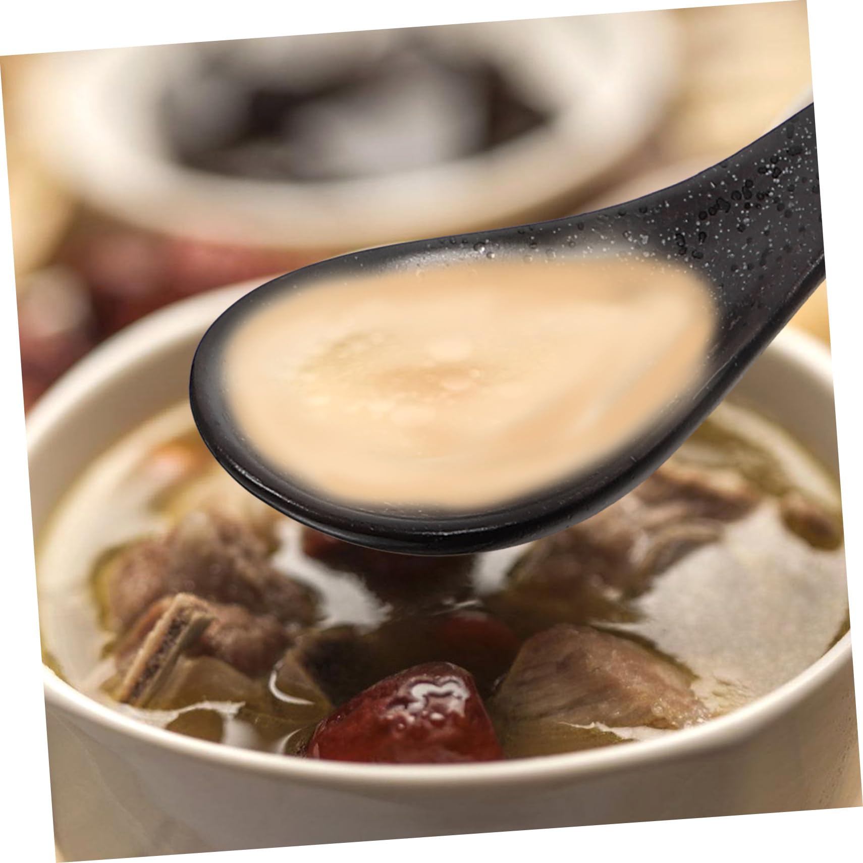 iplusmile 20piezas Cucharas De Cerámica Para Sopa Asiática Cucharas De Ramen y Arroz Elegantes y Prácticas Para Uso Casa y Restaurantes