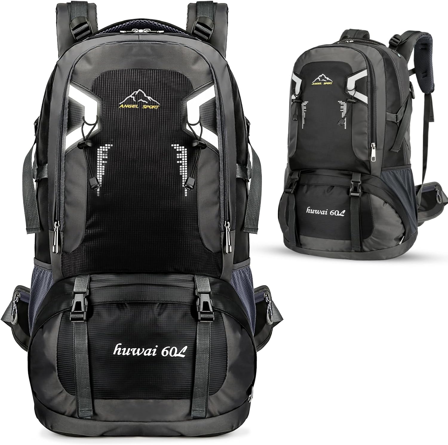 Aytop 60L Hiking Backpack, Lightweight Water Resistant Rucksack for Men Women Foldable Breathable Camping Backpack Daypack Travel Bag for Climbing Fishing Mountaineering Touring Cycling