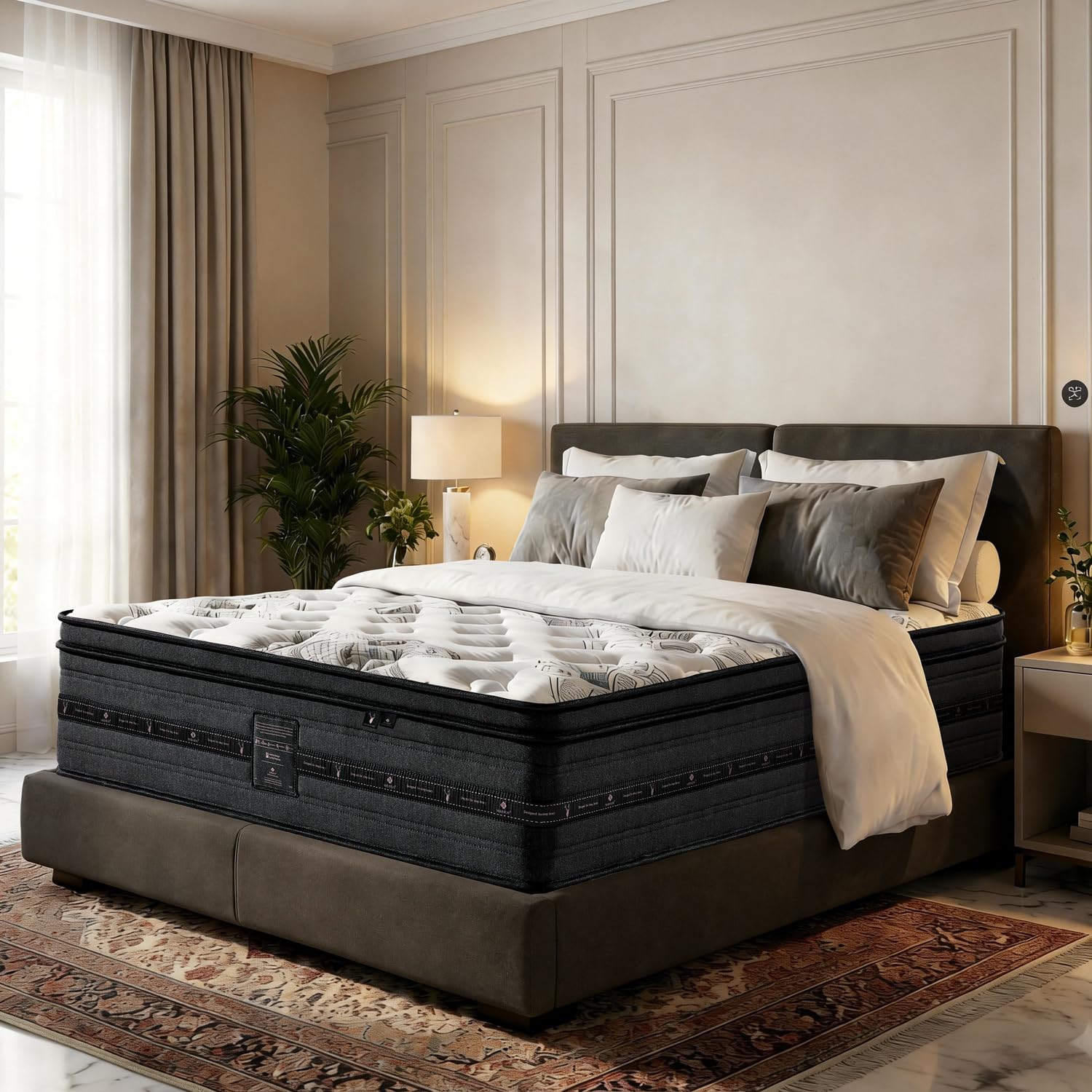 Maranon Twin XL Mattress 14 inch, Hybrid XL Twin Size Mattress in a Box, Individually Wrapped Coils & Gel Memory Foam for Back Support, Pressure Relief & Motion Isolation, Medium Firm
