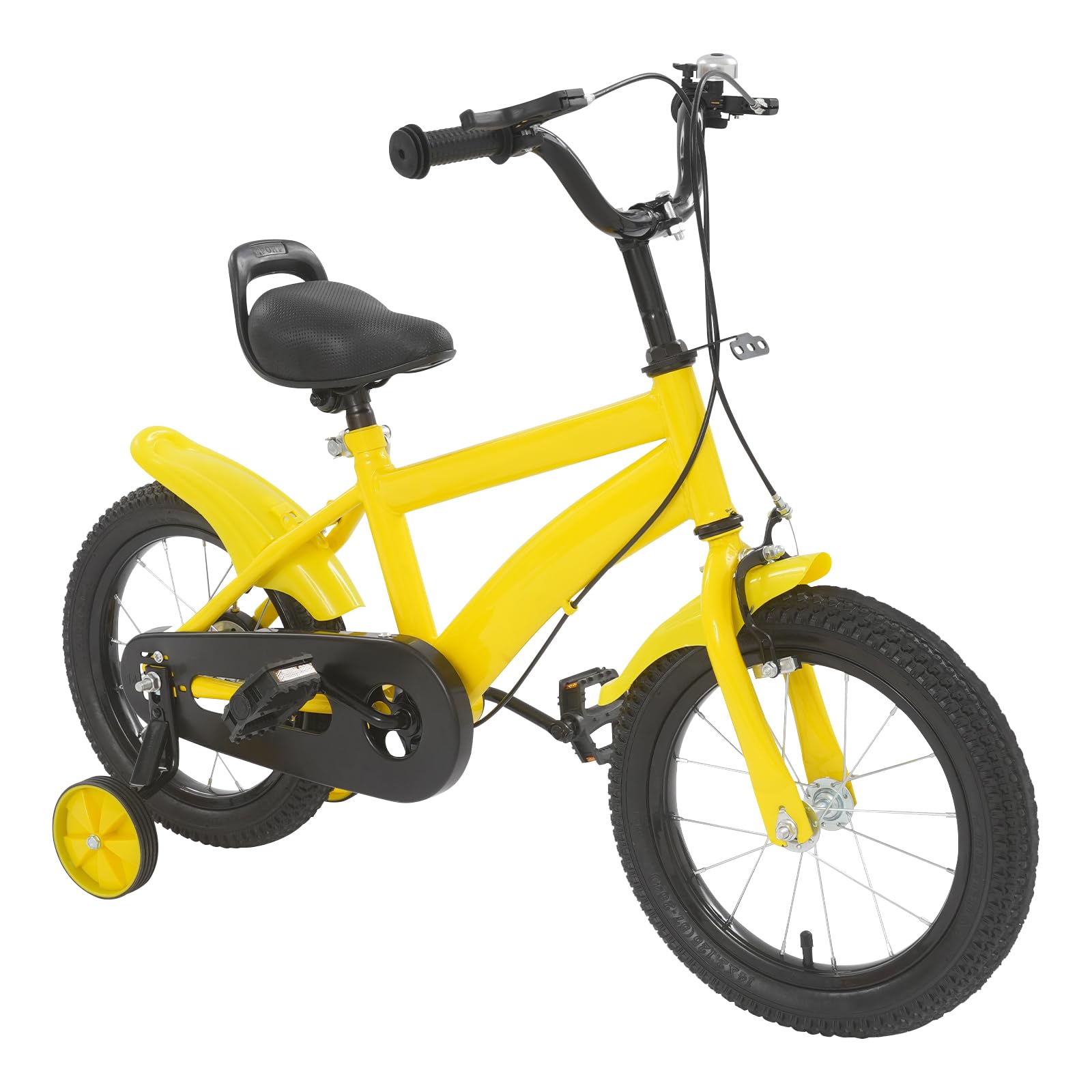 Bicicletta per bambini da 14 pollici, per ragazzi e ragazze, con ruote di supporto e doppio sistema frenante, regolabile in altezza, per bambini dai 3 anni in su, per formazione