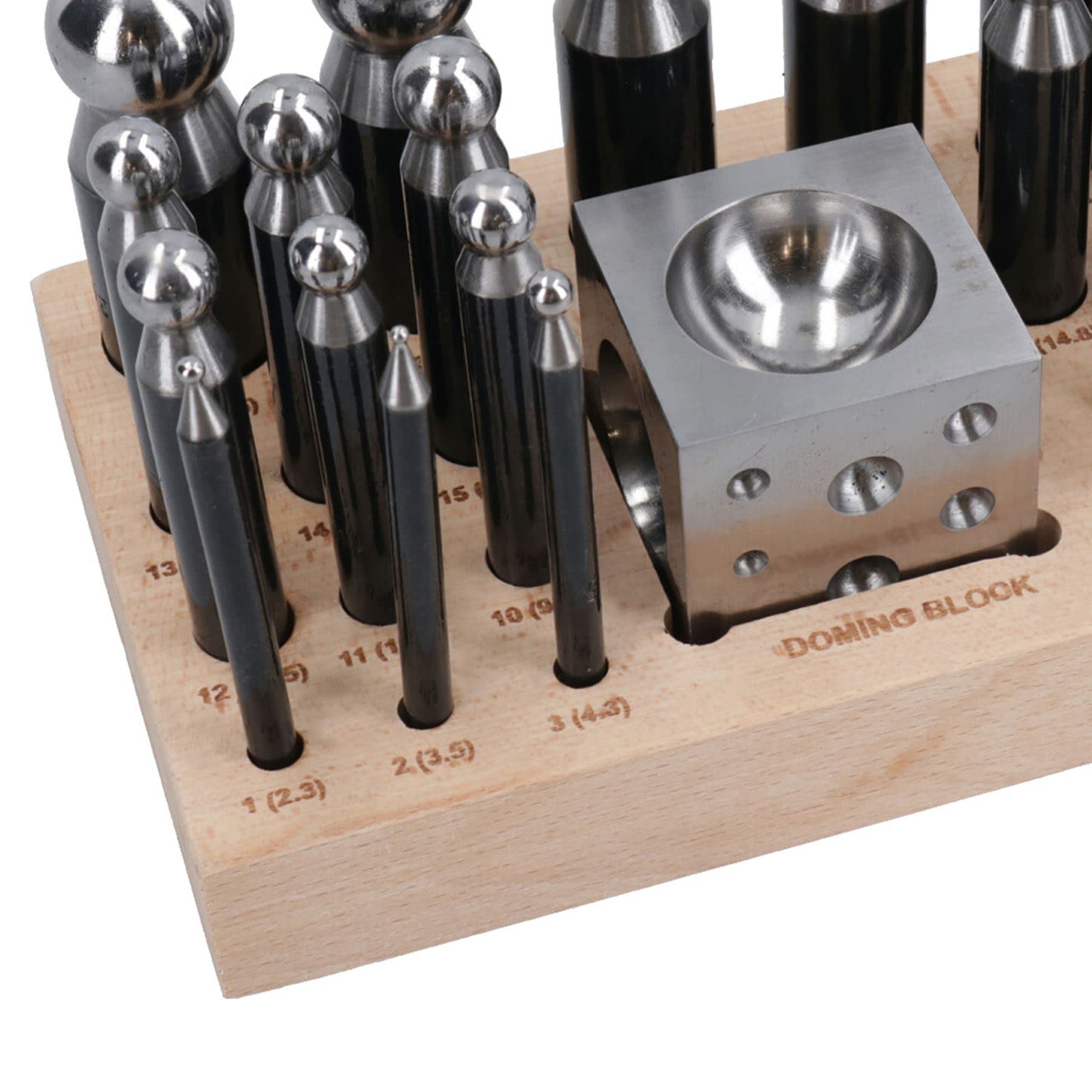 Kit de poinçons et bloc à emboutir en acier pour bijoux AB Tools 25 pièces