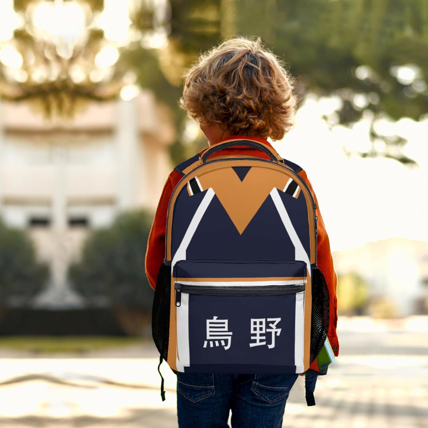 Anime Backpack Waterproof 17 Inch Oxford Cloth (Brown)