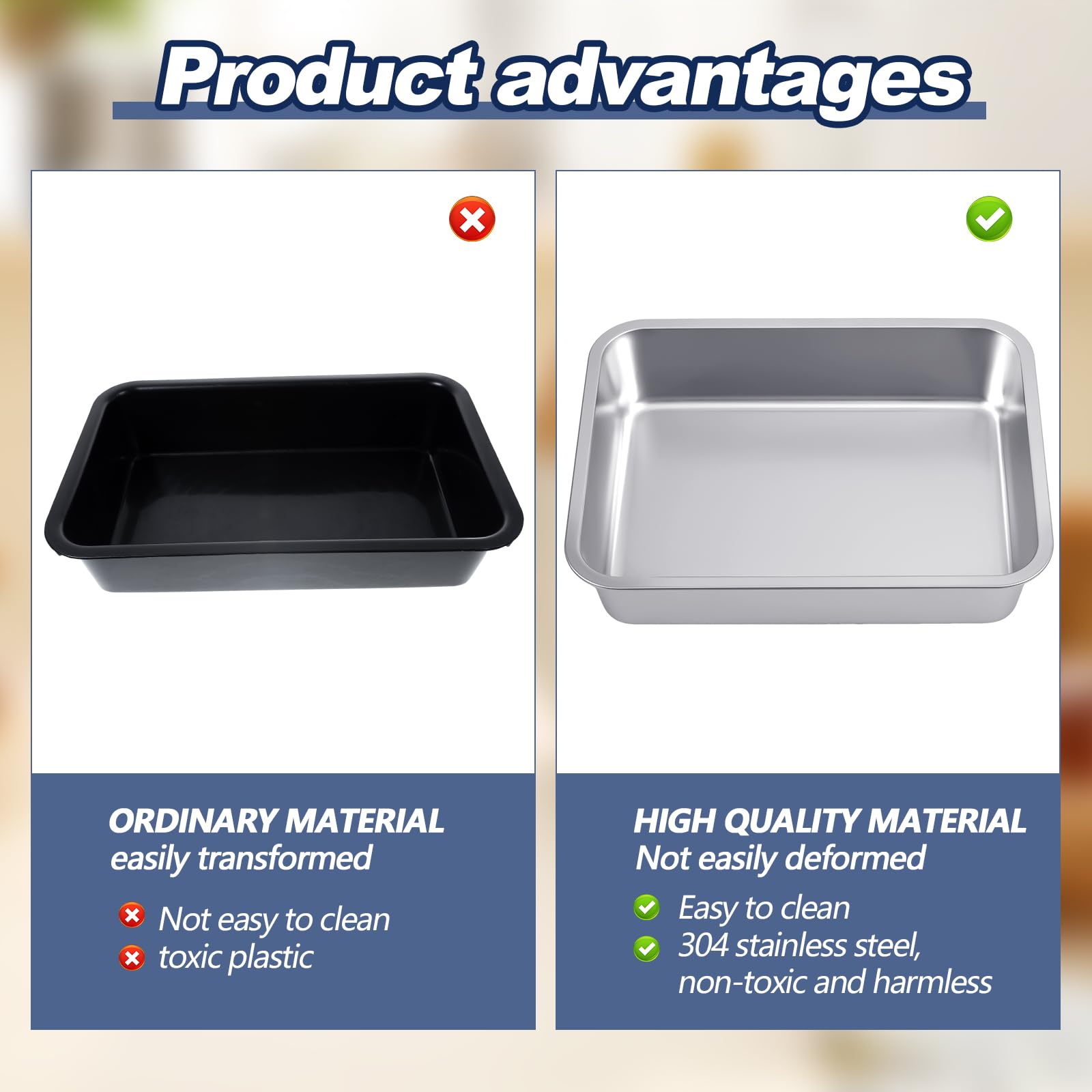 Lot De 4 Corbeilles Rectangulaires En Métal Noir Avec