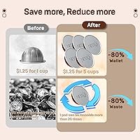 Vista 4 de Kit Reutilizable Nessus para Cápsulas Nespresso Vertuo, Reutiliza Cápsulas de Café Antiguas para Nespresso Vertuo: 100 Piezas de Tapa de Aluminio