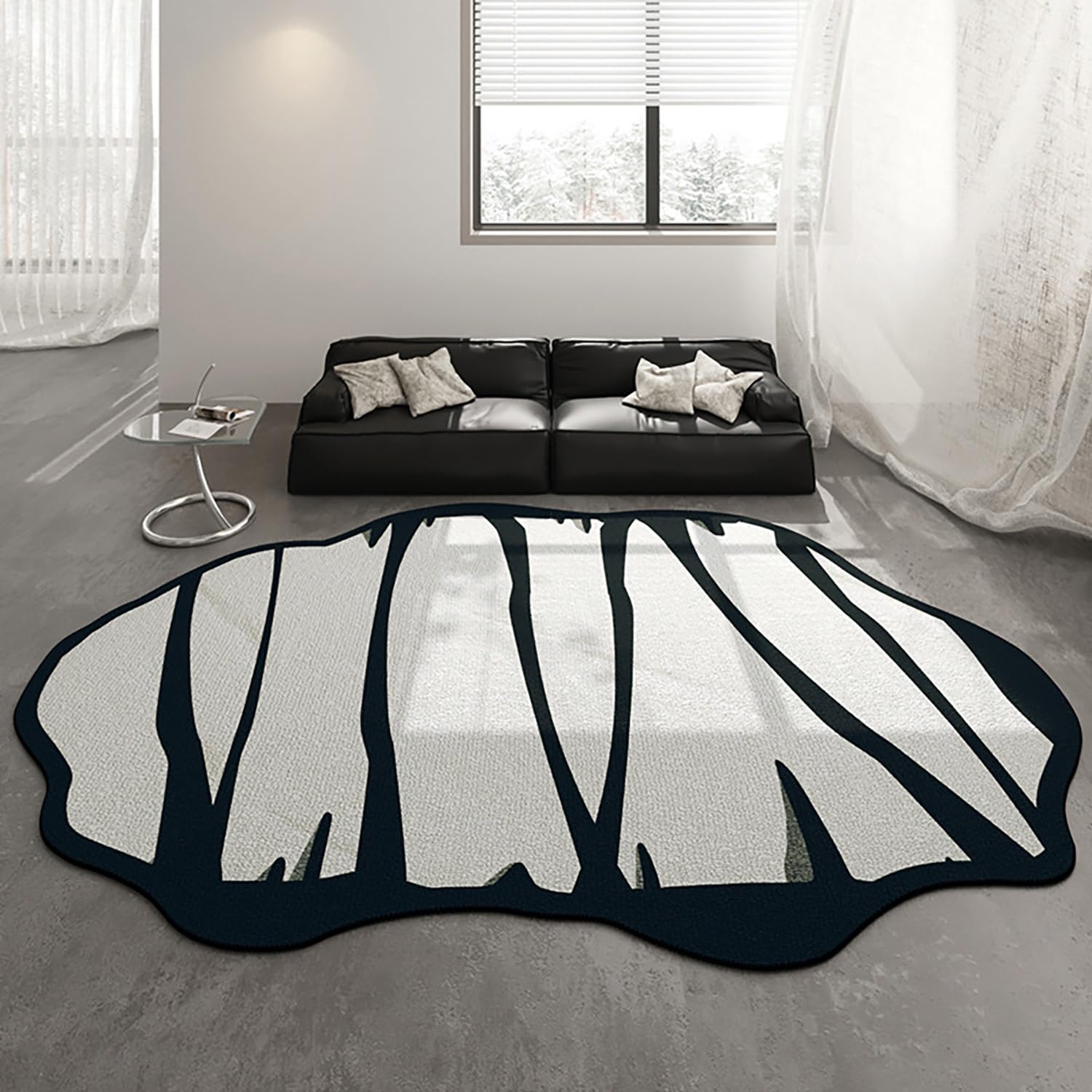 Tapis moderne abstrait salon et chambre à coucher avec revêtement antidérapant