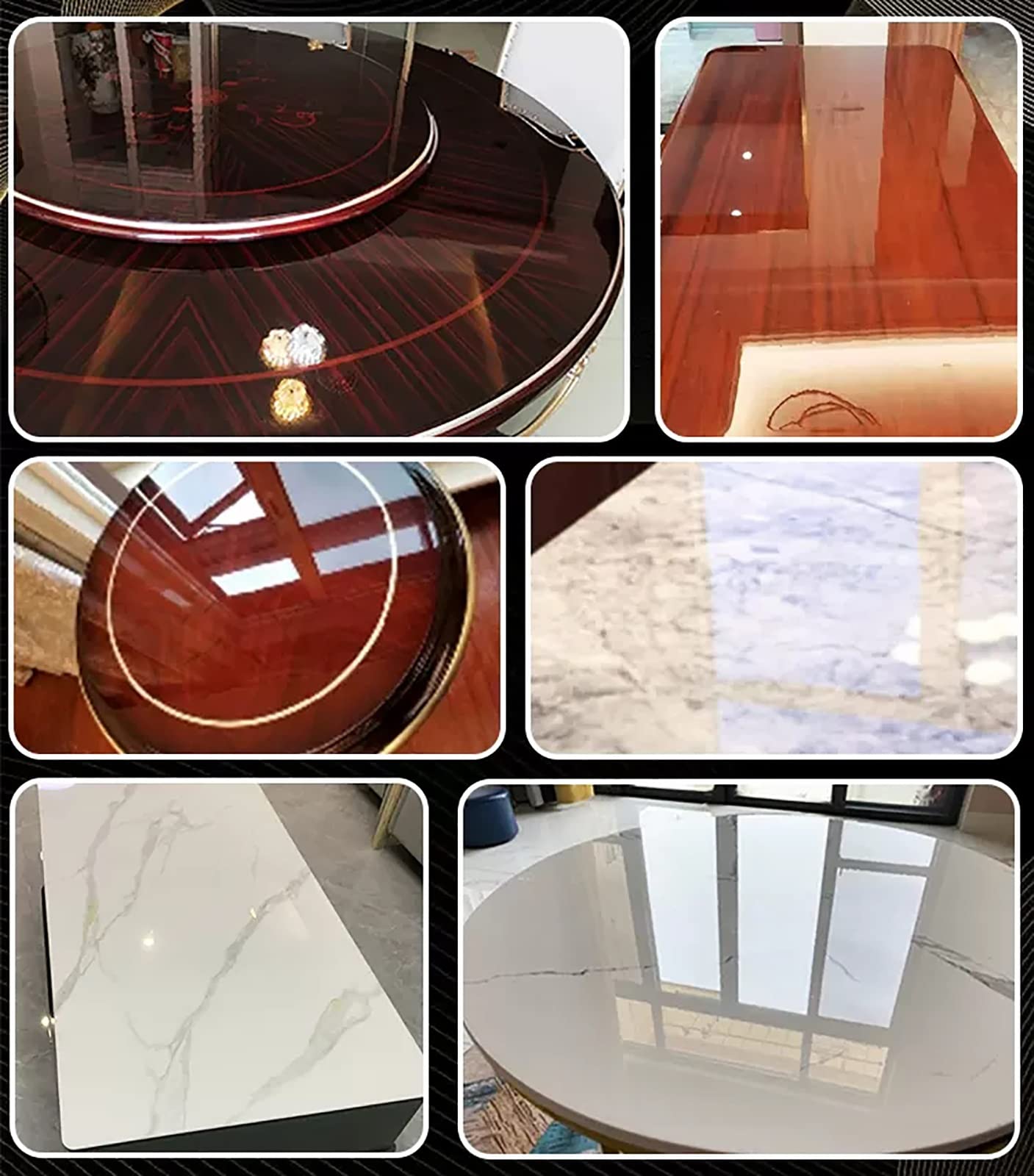 Pellicola protettiva autoadesiva impermeabile per tavolo, resistente al calore, in plastica trasparente, lucida, protezione della superficie per scrivanie in legno (65 x 130 cm)