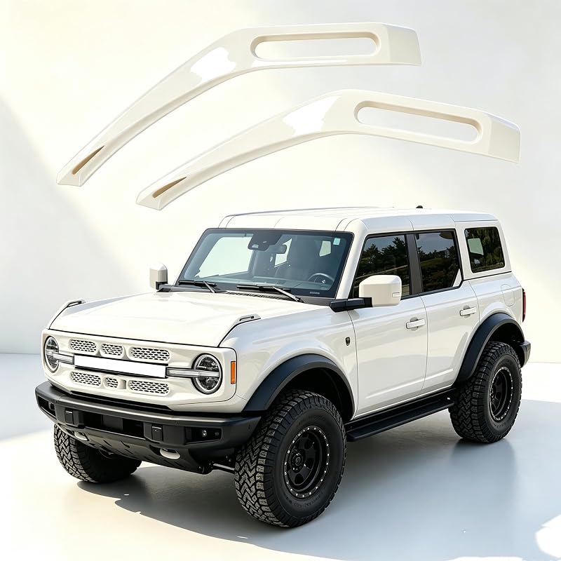 Capa de dobradiça do capô sukemichi branca para Ford Bronco 2021–2026 – Kit com 2 unidades