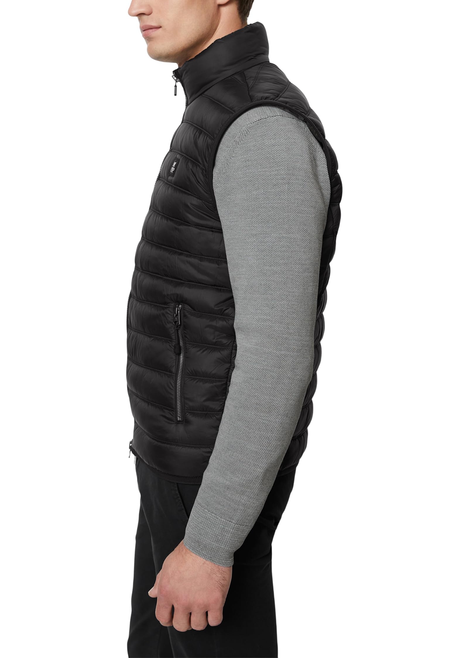 Marc O'Polo Herren Steppweste gefüttert wasserabweisend, Schwarz (Black), M