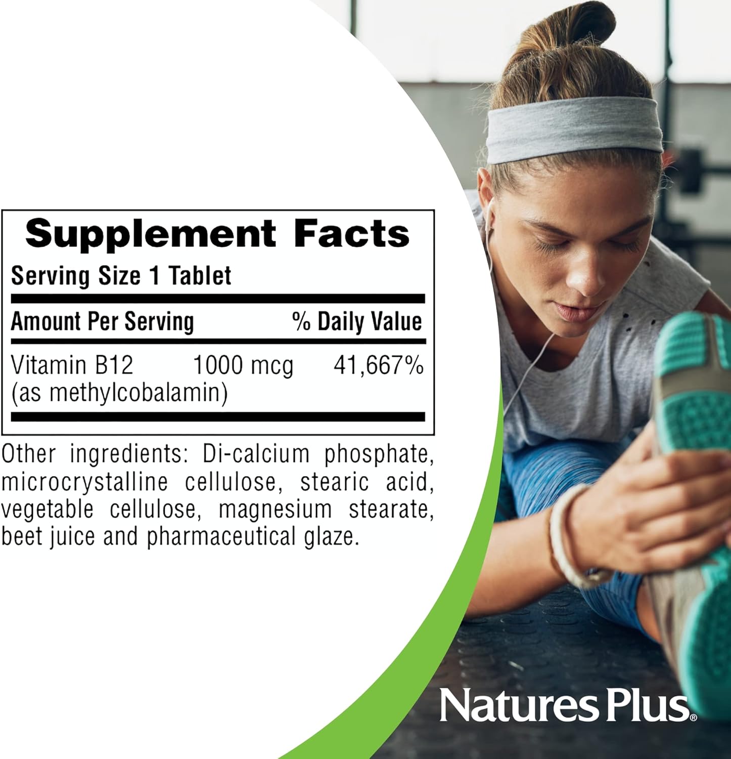 NaturesPlus Vitamin B12 1000 mcg - 90 Tablets - Energy & Immune Health Support - Gluten Free, Vegetarian - 90 Servings