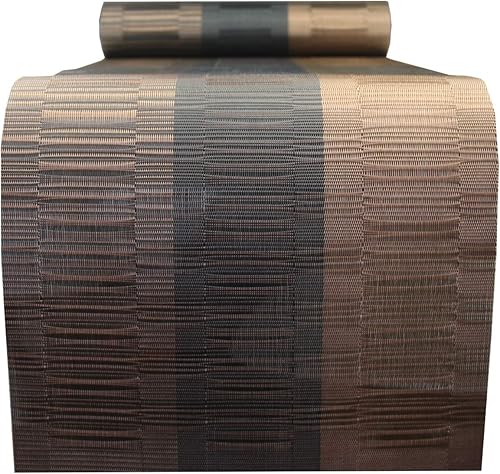 Miniatura 289 de PIGCHCY Juego de 6 manteles individuales beige de vinilo PVC duraderos para mesa de comedor, manteles individuales resistentes al calor, Beige -