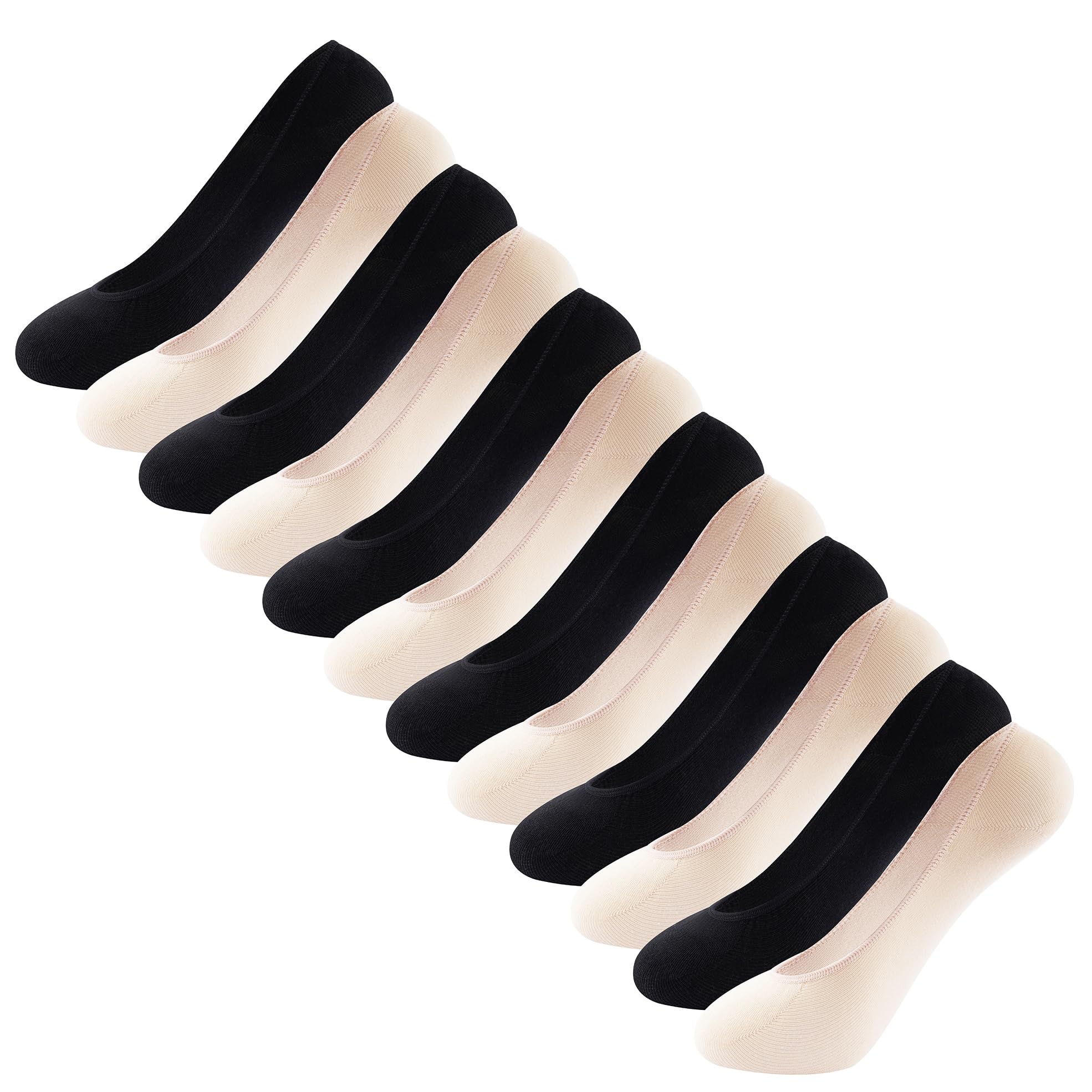 The Essentials Wardrobe Women's 12 Pairs Assorted 12Pk Invisible Socks - Uk 4-8/Eu 37-42 - Assorted