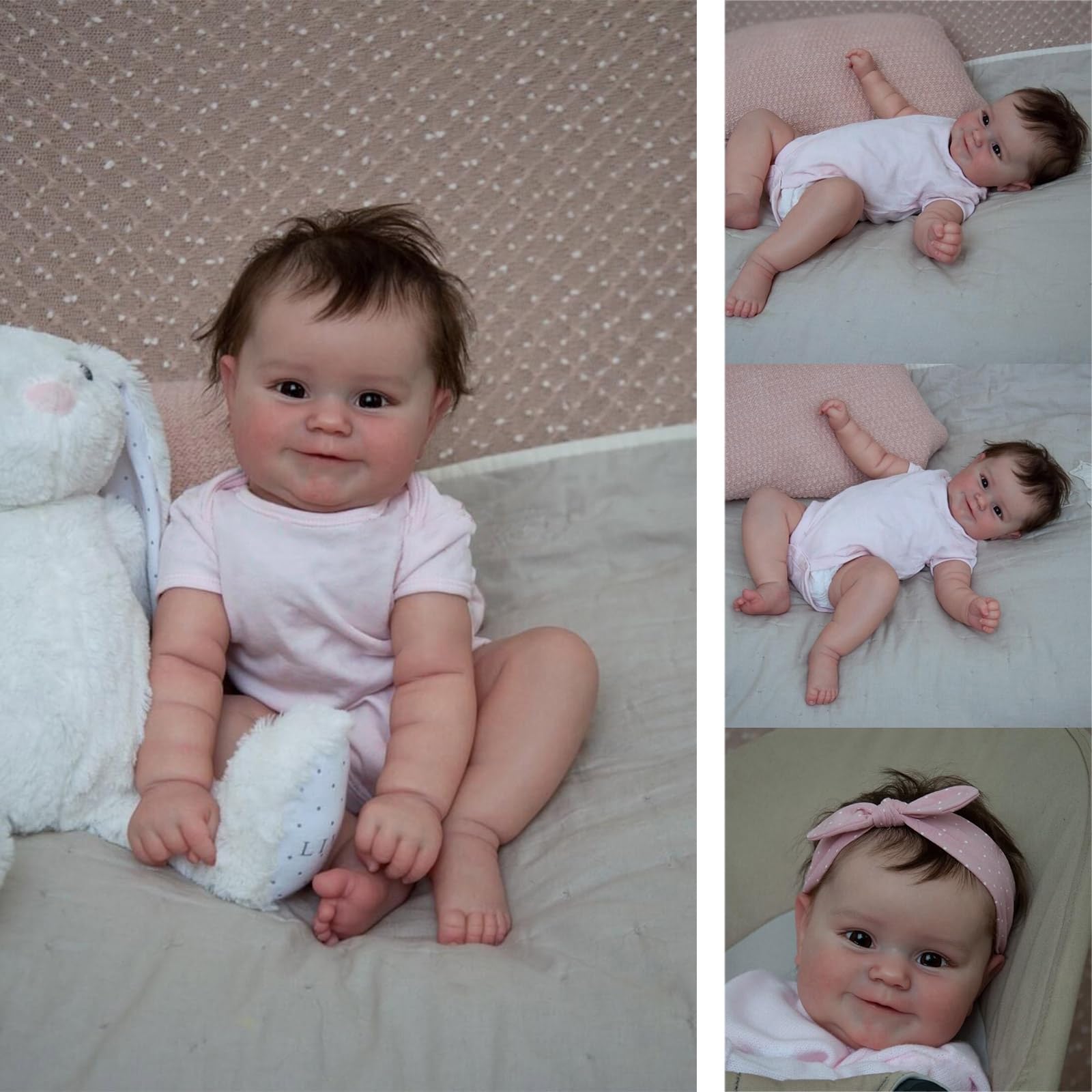 ljhnba 50cmch Hand Drawn Newborn Hand Washable Reborns Girl with Moving Arm & Legs Baby Size Girl