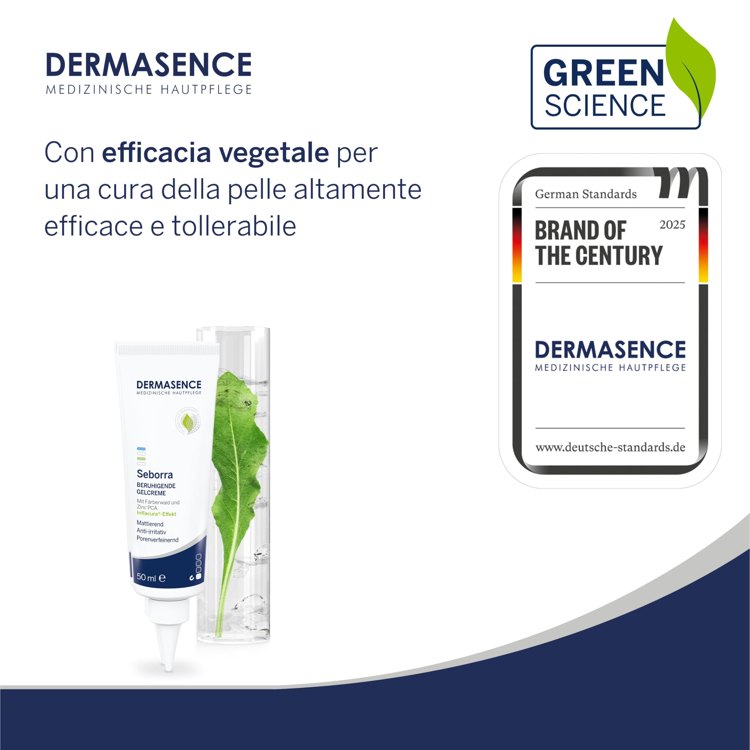 DERMASENCE Seborra Soothing Gel Cream 50 ml, Gel crema viso lenitivo e opacizzante, Crema viso pelle grassa e acneica con Niacinamide, Crema brufoli viso anti-infiammatoria