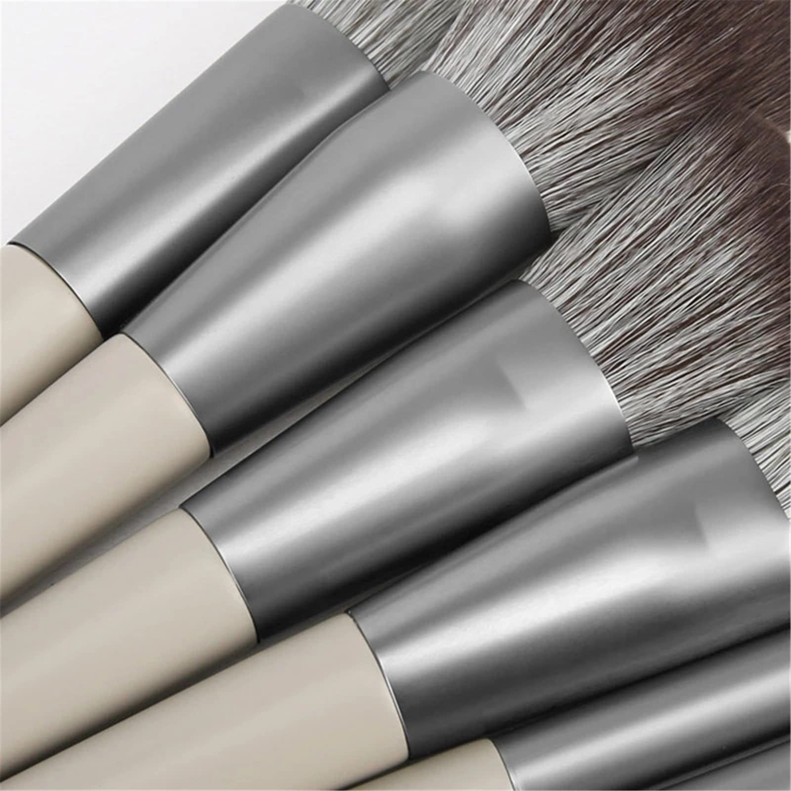 Make-up-Pinsel-Set 12 subgraue Holzgriff-Make-up-Bürsten, Make-up-Bürsten-Set Professional