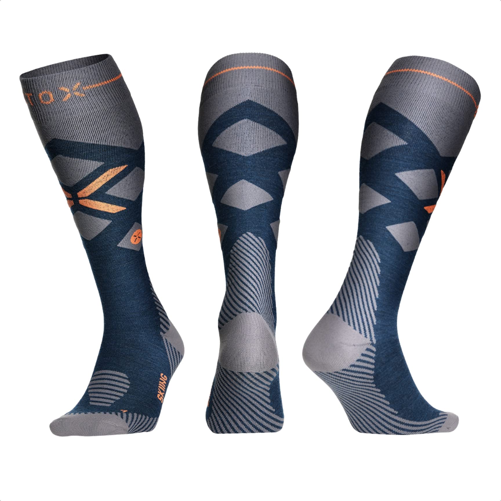 STOX Energy Socks, Damskie skarpety narciarskie, klasa kompresji 23-32 mmHg, pończochy narciarskie, skarpety uciskowe, wełna z merynosów, jazda na nartach, skarpety kompresyjne, pończochy podporowe,