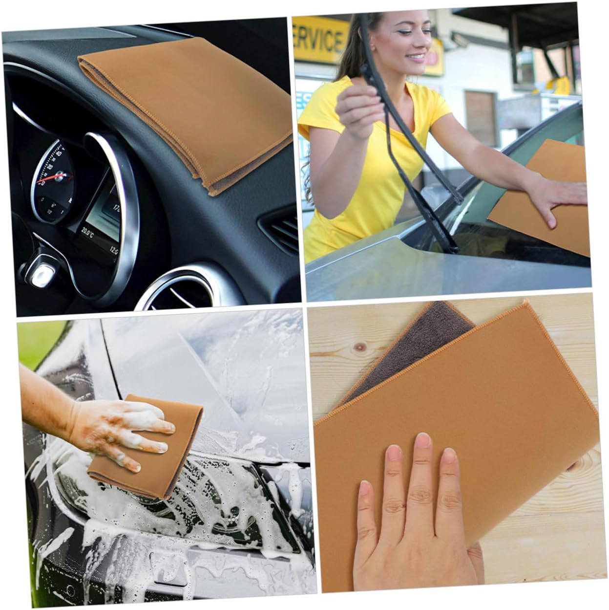 Mikinona Dual-Sided Microfiber Car Drying Towel Thick High-Density Absorbent Cloth for Car Wash Home Cleaning Furniture Dust Removal