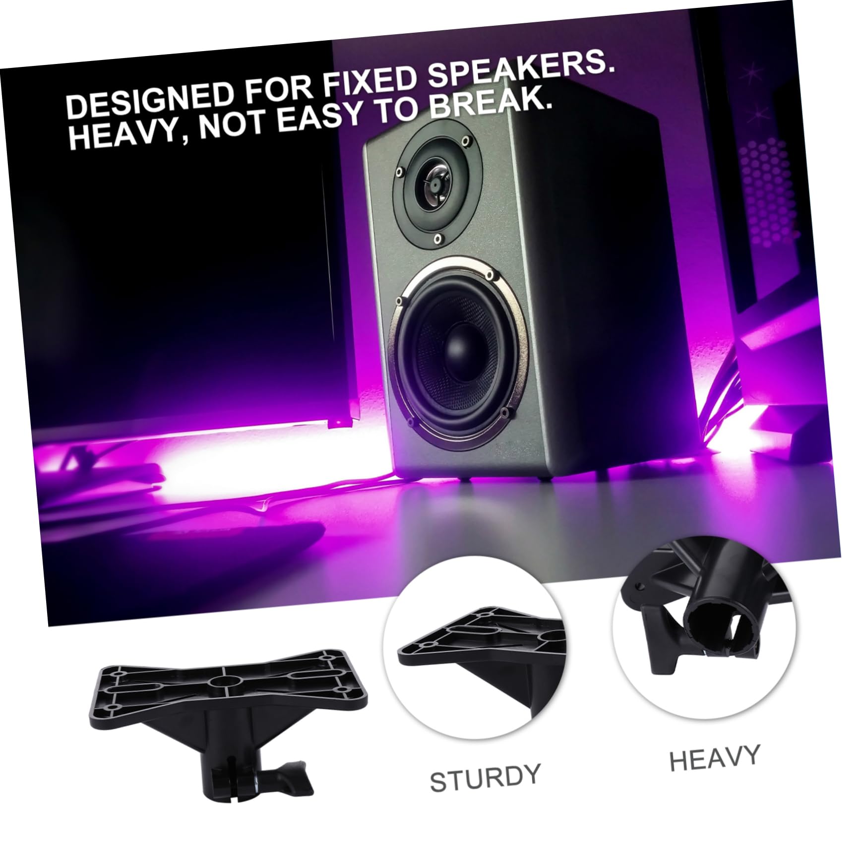 VILLCASE Tripod Speaker Stand Mount for Studio Monitors Durable Heavy Duty Structure to Easy to Install for Home Theaters Sports Bars and Studios Black