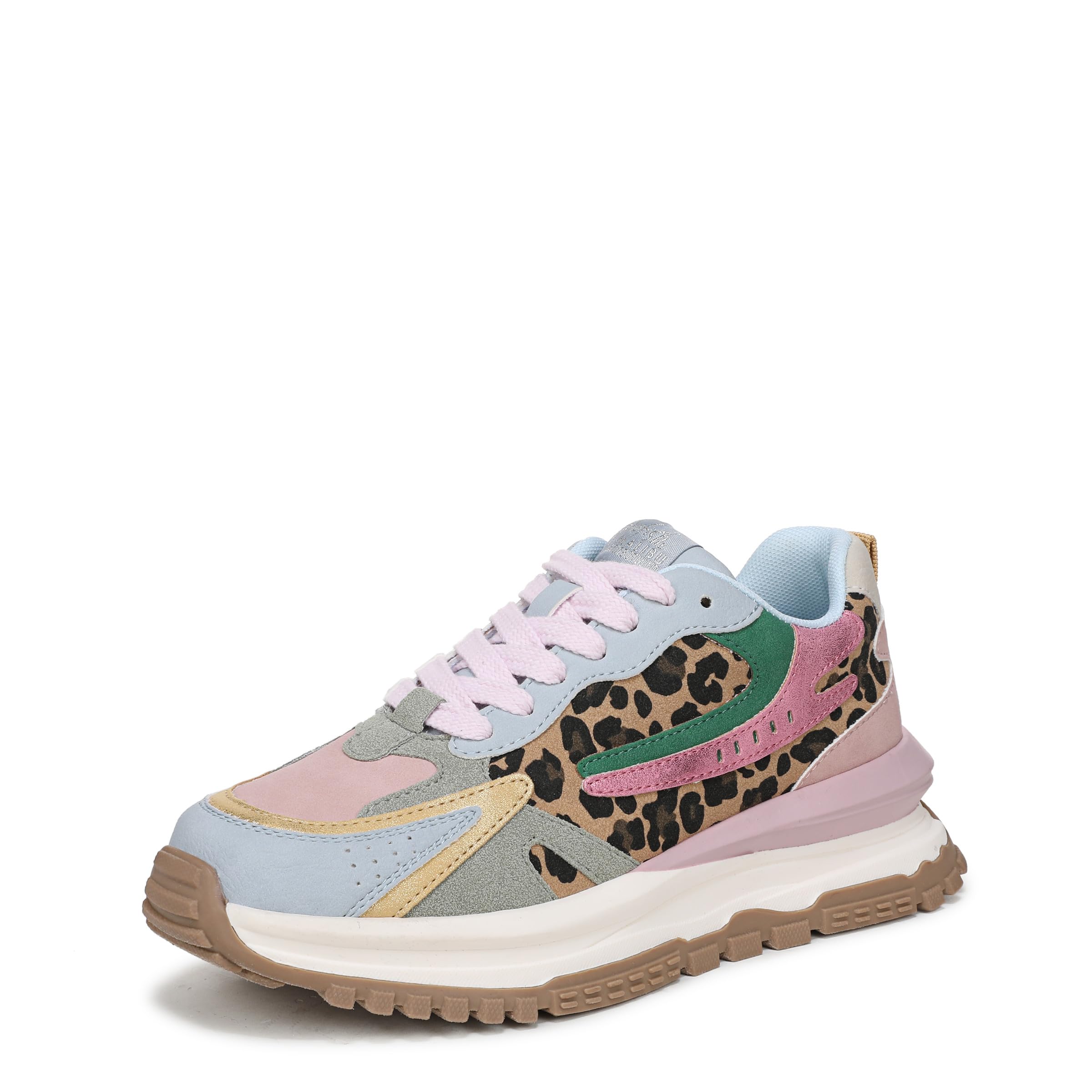 Blowfish Malibu Women's Leo Lace-Up Trainers, Cloud Blue/Leopard, Medium Fit, UK 4